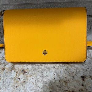 Tory Burch Bright Yellow Leather Crossbody